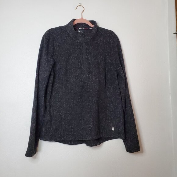 Women's Spyder Active Fleece Pullover 3/4 Zip Size XL Thumbholes Zipper Pocket - Picture 3 of 14